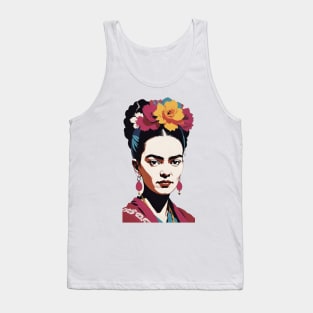 Frida's Colorful Canvas: Vibrant Portrai Tank Top